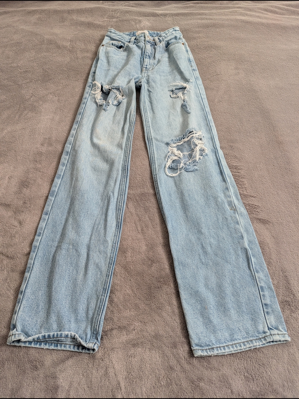 PacSun Light Blue Distressed Wide-Leg Jeans